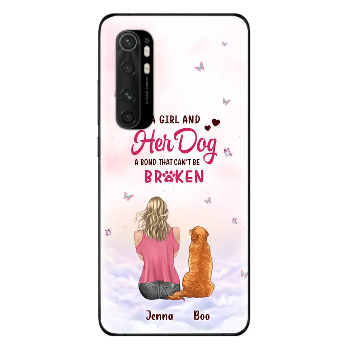 Custom Personalized Dog Mom Phone Case - Upto 5 Dogs - Gift Idea For Dog Lovers - A Girl And Her Dog A Bond That Can't Be Broken - Case for Xiaomi/Huawei/Oppo