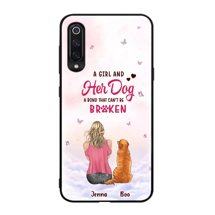 Custom Personalized Dog Mom Phone Case - Upto 5 Dogs - Gift Idea For Dog Lovers - A Girl And Her Dog A Bond That Can't Be Broken - Case for Xiaomi/Huawei/Oppo