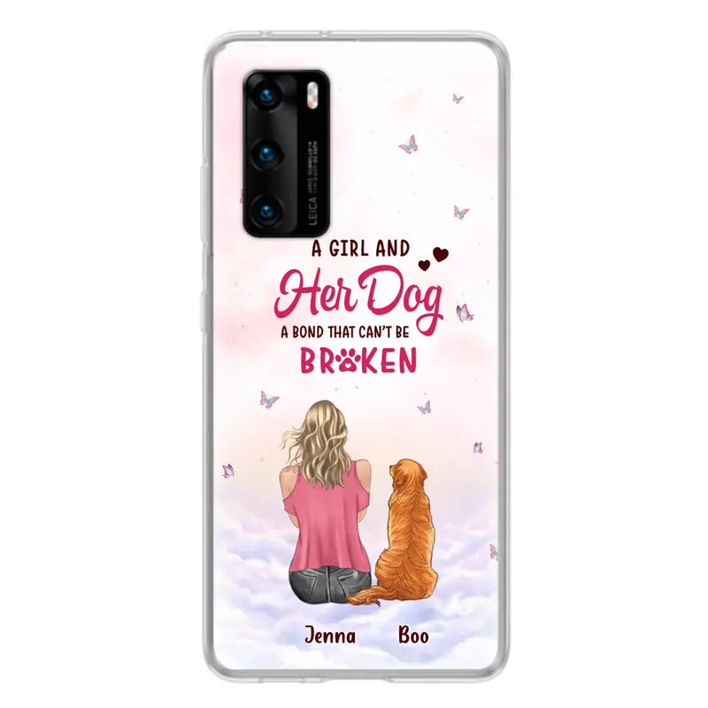 Personalized Dog Mom Phone Case - Up to 5 Dogs - Gift Idea For Dog Lovers - A Girl And Her Dog A Bond That Can't Be Broken - Case for Xiaomi/Huawei/Oppo