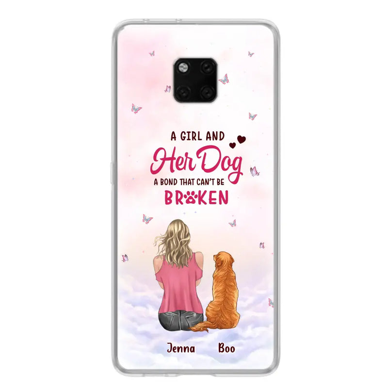 Personalized Dog Mom Phone Case - Up to 5 Dogs - Gift Idea For Dog Lovers - A Girl And Her Dog A Bond That Can't Be Broken - Case for Xiaomi/Huawei/Oppo