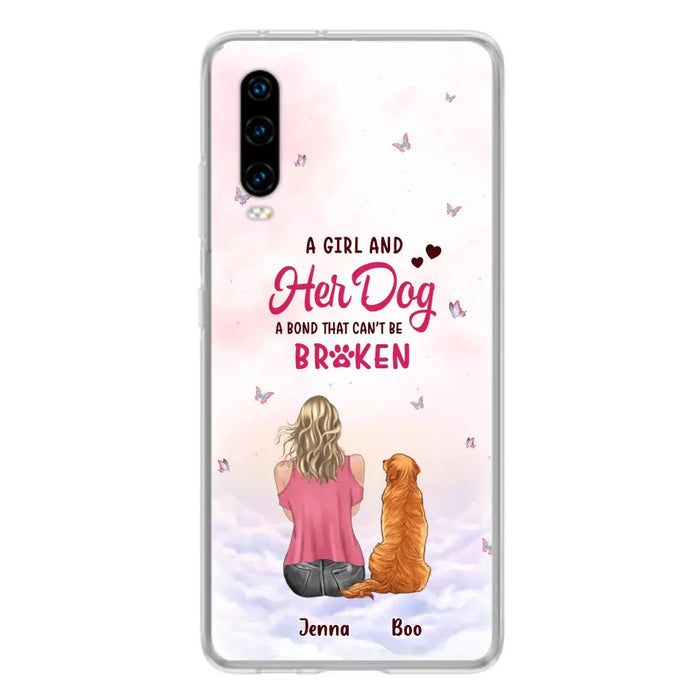 Custom Personalized Dog Mom Phone Case - Upto 5 Dogs - Gift Idea For Dog Lovers - A Girl And Her Dog A Bond That Can't Be Broken - Case for Xiaomi/Huawei/Oppo