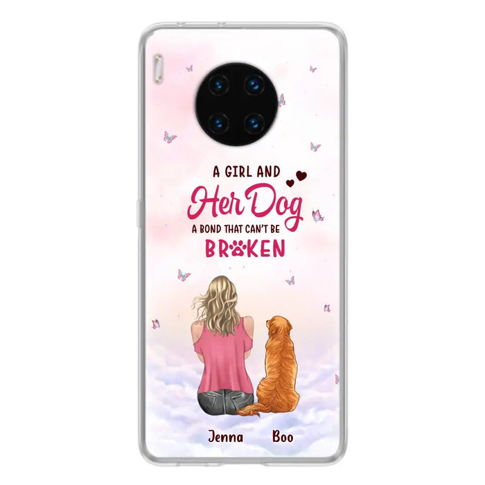 Custom Personalized Dog Mom Phone Case - Upto 5 Dogs - Gift Idea For Dog Lovers - A Girl And Her Dog A Bond That Can't Be Broken - Case for Xiaomi/Huawei/Oppo