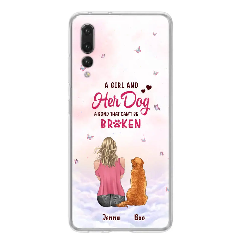 Personalized Dog Mom Phone Case - Up to 5 Dogs - Gift Idea For Dog Lovers - A Girl And Her Dog A Bond That Can't Be Broken - Case for Xiaomi/Huawei/Oppo