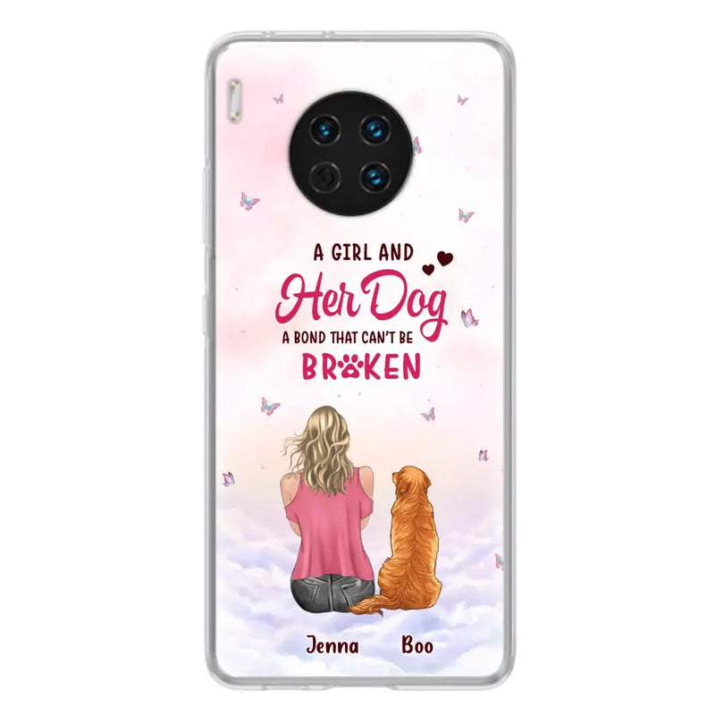Personalized Dog Mom Phone Case - Up to 5 Dogs - Gift Idea For Dog Lovers - A Girl And Her Dog A Bond That Can't Be Broken - Case for Xiaomi/Huawei/Oppo