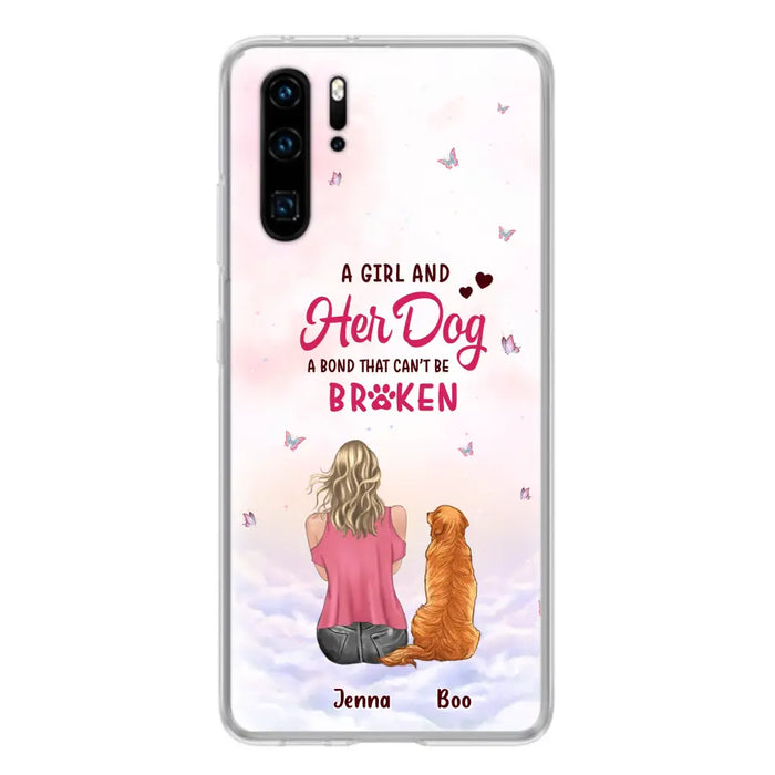 Custom Personalized Dog Mom Phone Case - Upto 5 Dogs - Gift Idea For Dog Lovers - A Girl And Her Dog A Bond That Can't Be Broken - Case for Xiaomi/Huawei/Oppo