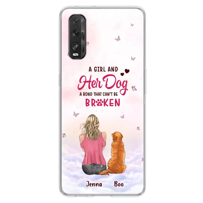 Custom Personalized Dog Mom Phone Case - Upto 5 Dogs - Gift Idea For Dog Lovers - A Girl And Her Dog A Bond That Can't Be Broken - Case for Xiaomi/Huawei/Oppo