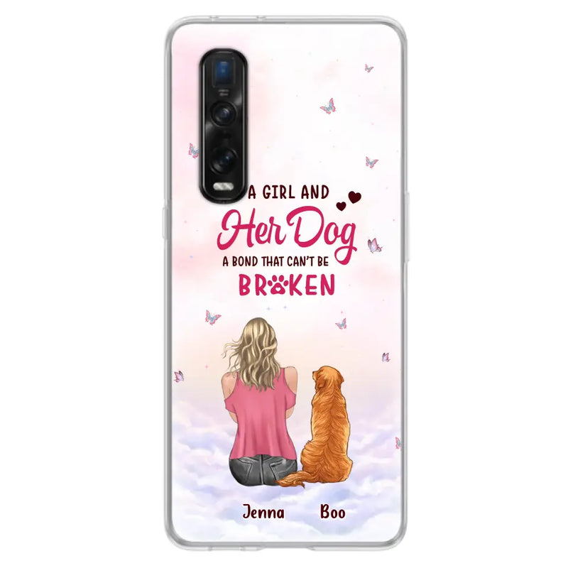 Personalized Dog Mom Phone Case - Up to 5 Dogs - Gift Idea For Dog Lovers - A Girl And Her Dog A Bond That Can't Be Broken - Case for Xiaomi/Huawei/Oppo