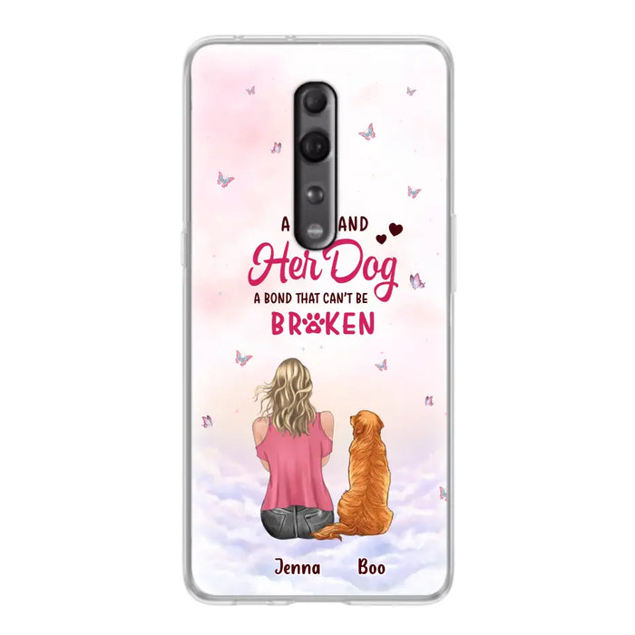 Custom Personalized Dog Mom Phone Case - Upto 5 Dogs - Gift Idea For Dog Lovers - A Girl And Her Dog A Bond That Can't Be Broken - Case for Xiaomi/Huawei/Oppo