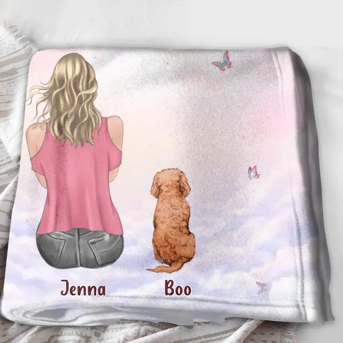 Custom Personalized Dog Mom Pillow Cover/Quilt/Single Layer Fleece Blanket - Upto 5 Dogs - Gift Idea For Dog Lovers - The Best Things In Life Are Furry