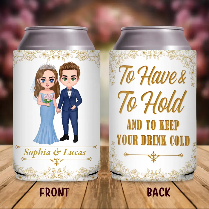 Personalized Wedding Anniversary Wedding Can Cooler - Gift Idea For Couple/Wedding Anniversary - To Have To Hold And To Keep Your Drink Cold