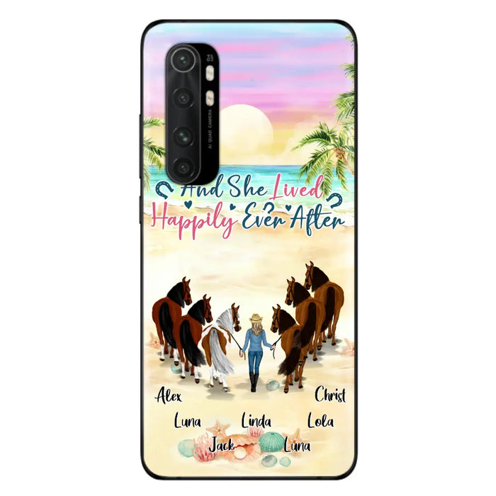 Custom Personalized Horse Girl Phone Case - Upto 6 Horses - Gift Idea for Horse Lovers - And She Lived Happily Ever After - Case for Xiaomi/Huawei/Oppo