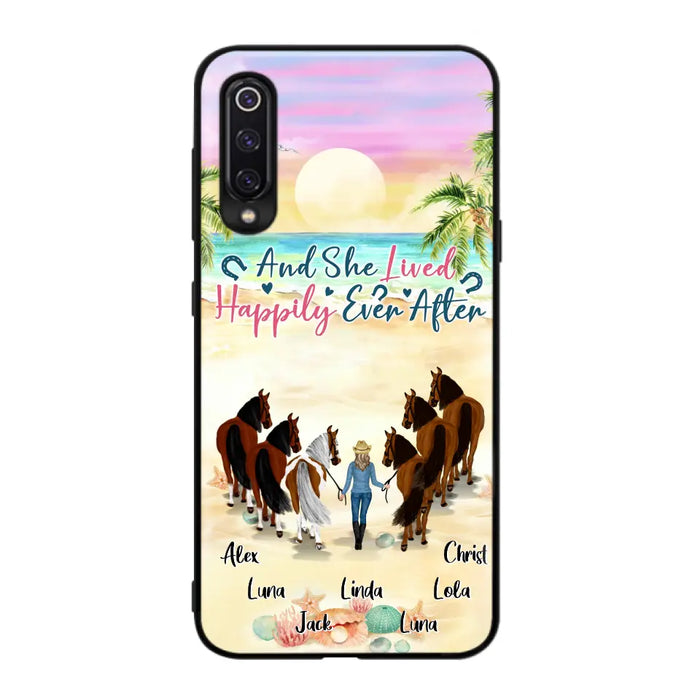 Custom Personalized Horse Girl Phone Case - Upto 6 Horses - Gift Idea for Horse Lovers - And She Lived Happily Ever After - Case for Xiaomi/Huawei/Oppo