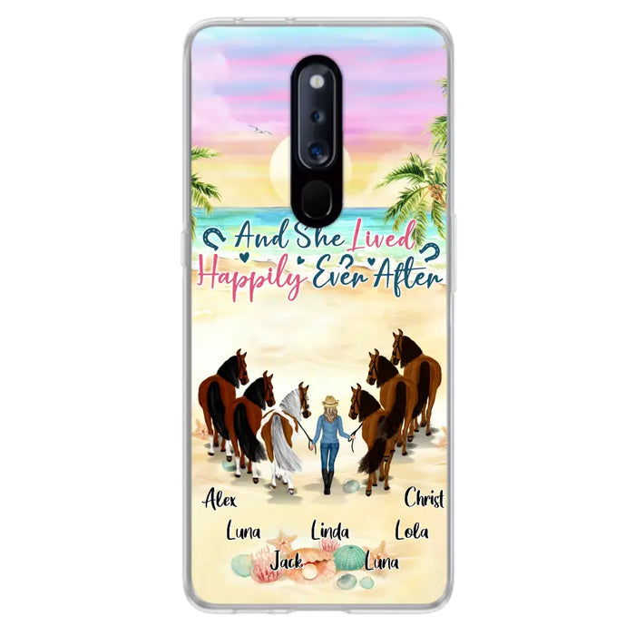 Custom Personalized Horse Girl Phone Case - Upto 6 Horses - Gift Idea for Horse Lovers - And She Lived Happily Ever After - Case for Xiaomi/Huawei/Oppo