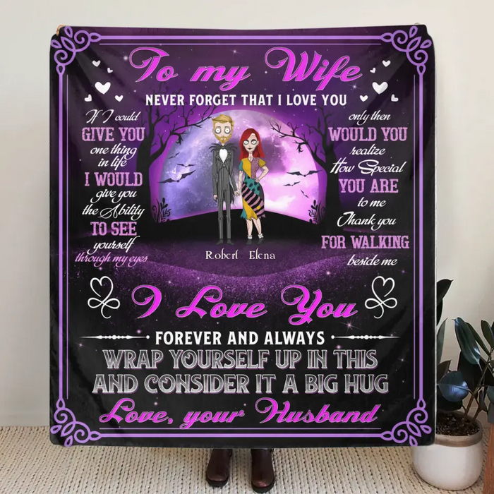 Custom Personalized To My Wife Quilt/Single Layer Fleece Blanket - Gift Idea For Wife From Husband - Never Forget That I Love You