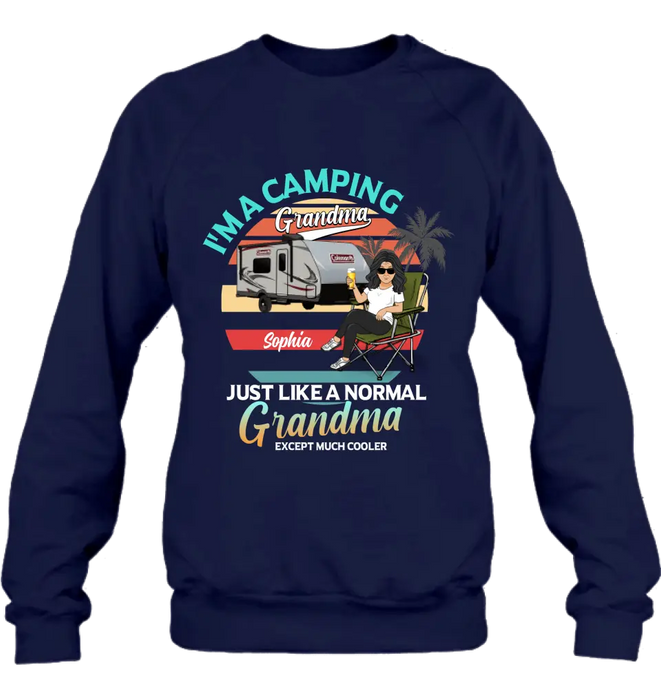 Custom Personalized Camping Shirt/Hoodie - Gift Idea For Camping Lover/The Retired - I'm A Camping Grandma Just Like A Normal Grandma Except Much Cooler
