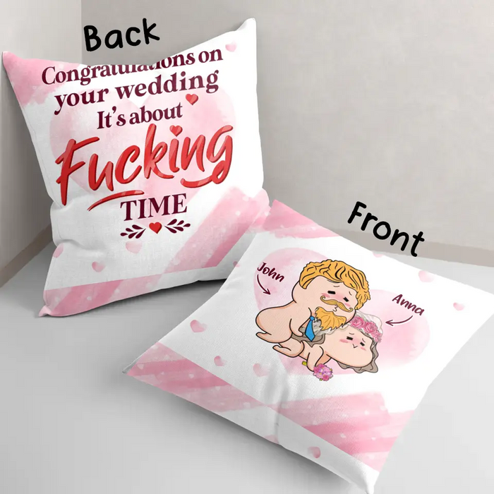 Custom Personalized Pillow Cover - Best Gift Idea For Husband/ Wife/ Birthday/ Anniversary - Congratulations On Your Wedding