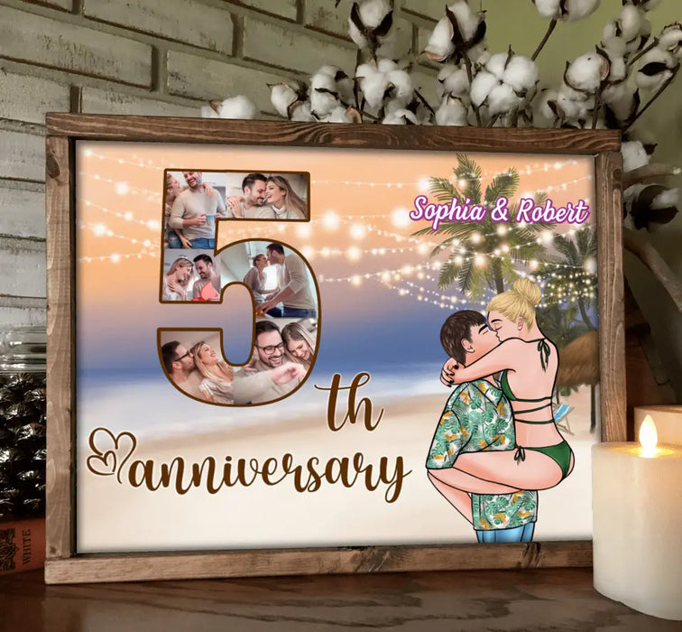 Custom Personalized Couple Photo Poster - Anniversary Gift Idea for Couple