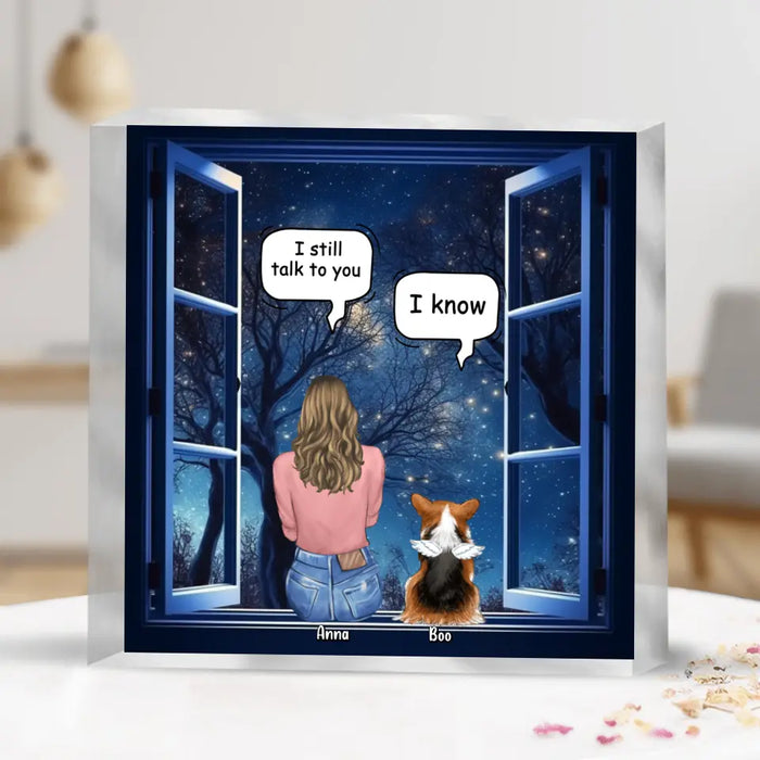 Custom Personalized Memorial Pet Acrylic Plaque - Upto 4 Dogs/Cats/Rabbits - Memorial Gift Idea for Dog/Cat/Rabbit Owners