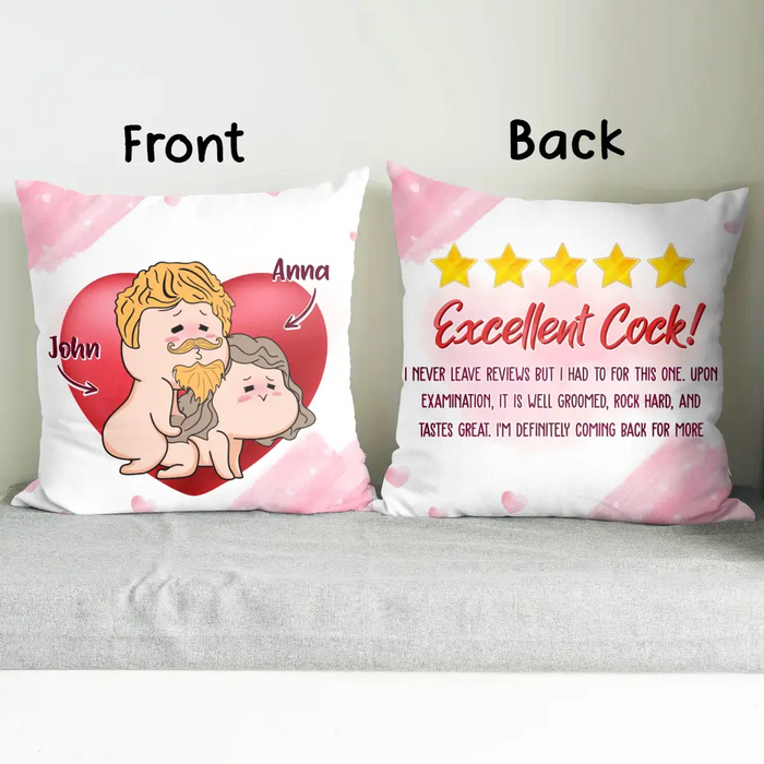 Personalized Pillow Cover - Best Gift Idea For Husband/ Wife/ Birthday/ Anniversary - Excellent Cock!