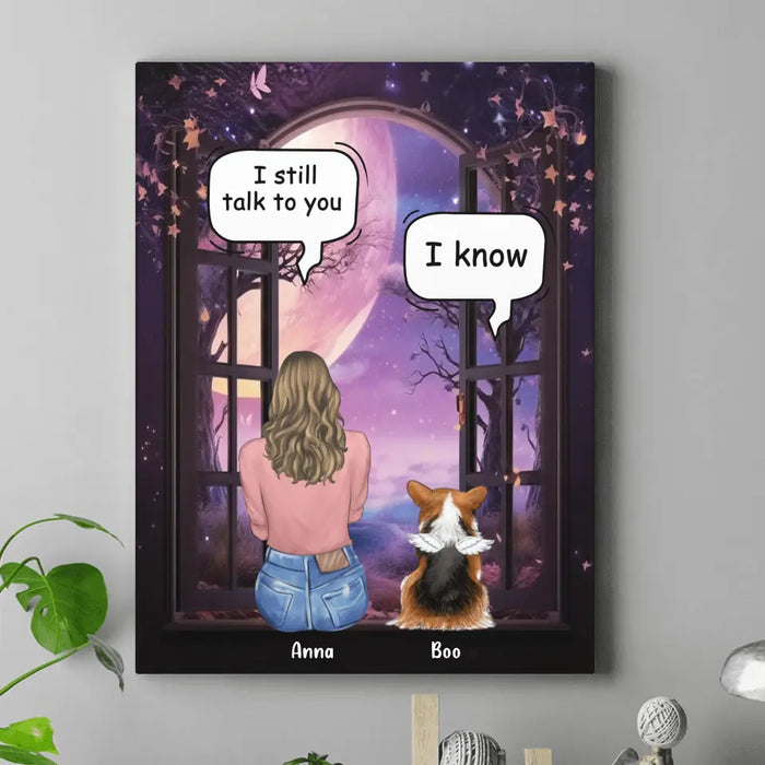 Custom Personalized Memorial Pet Canvas - Upto 4 Dogs/Cats/Rabbits - Memorial Gift Idea for Dog/Cat/Rabbit Owners