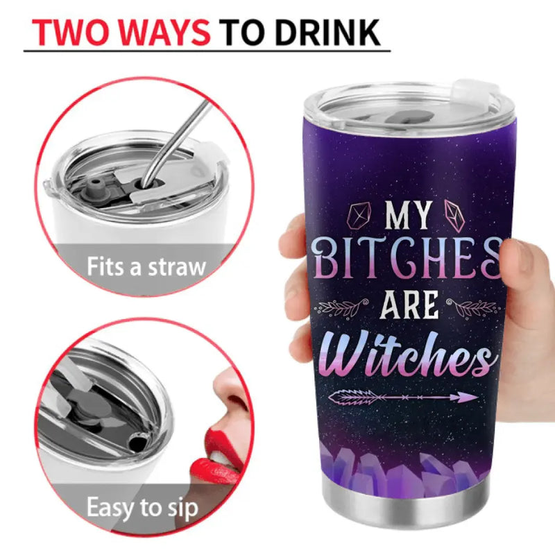 Personalized Witch Besties Tumbler - Gift Idea For Halloween/Witch Lovers/Friends - My Bitches Are Witches