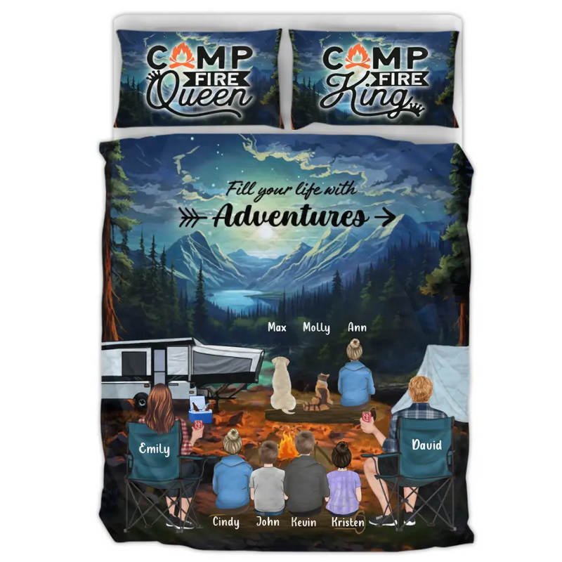 Personalized Rocky Mountain National Park Quilt Bed Sets - Gift Idea For Couple, Camping Lovers, Family - Up to 5 Kids, 4 Pets - Fill Your Life With Adventures