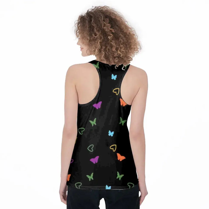 Personalized Grandma AOP Women's Racerback Tank Top - Gift Idea for Grandma/Nana/Mother - Up to 7 Kids Name