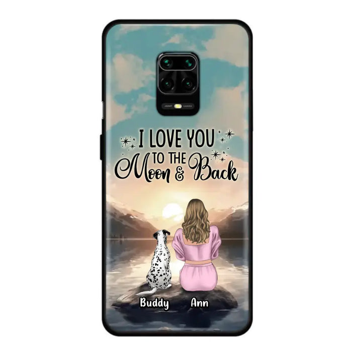 Custom Personalized Dog Mom Phone Case - Upto 6 Dogs - Gift Idea for Dog Lovers - I Love You To The Moon & Back - Case for Xiaomi/Huawei/Oppo