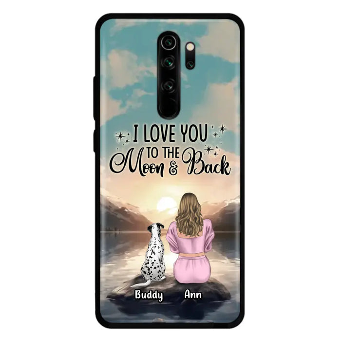 Custom Personalized Dog Mom Phone Case - Upto 6 Dogs - Gift Idea for Dog Lovers - I Love You To The Moon & Back - Case for Xiaomi/Huawei/Oppo