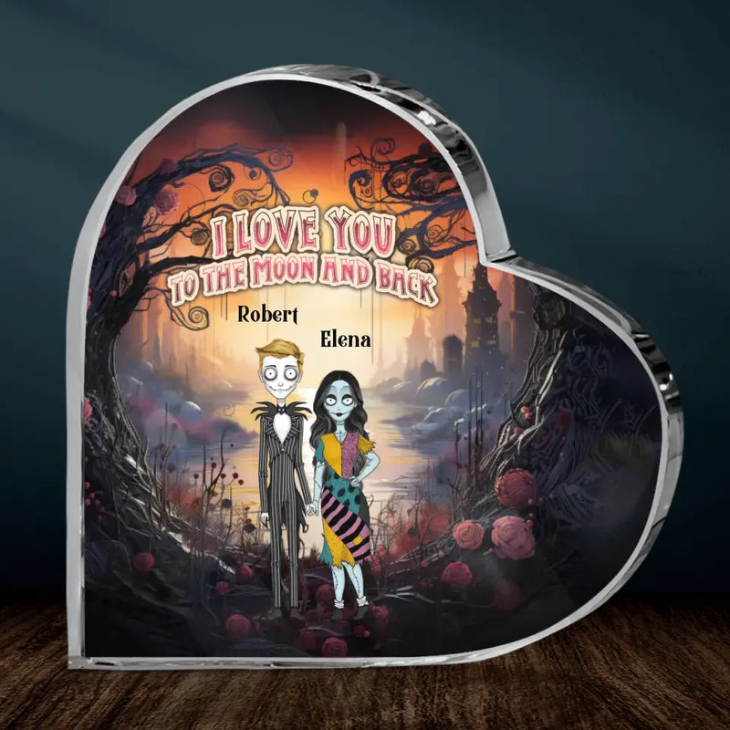 Personalized Horror Acrylic Plaque - Gift Idea For Couple/Halloween - I Love You To The Moon & Back