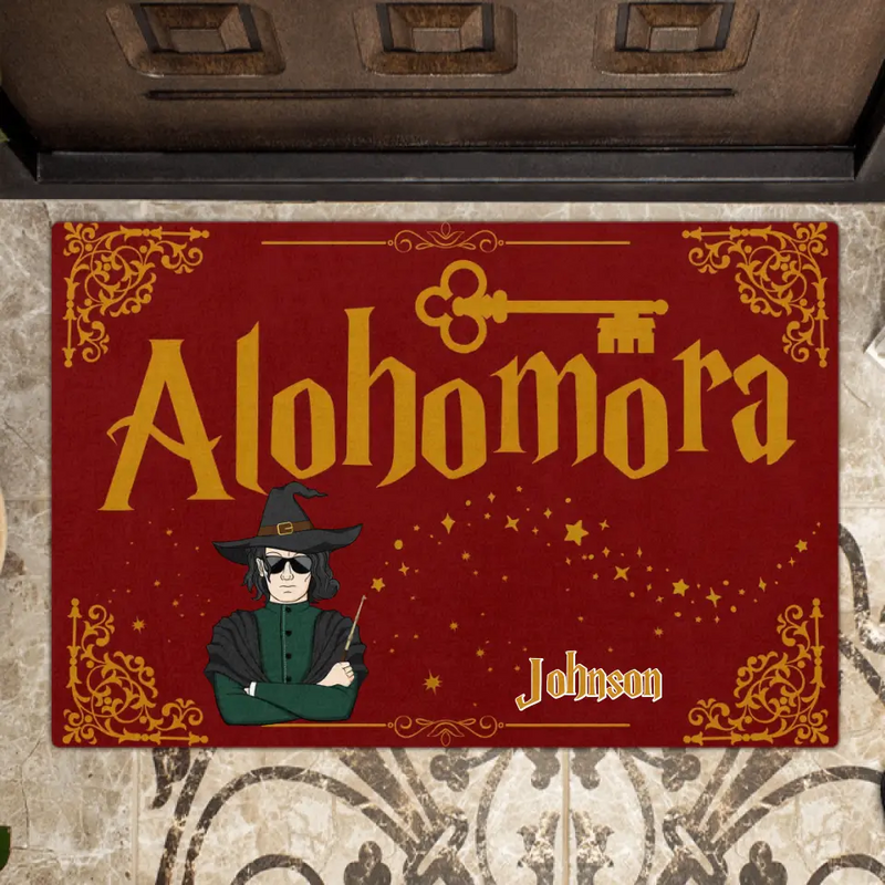 Personalized Witch Doormat - Halloween Gift Idea For Man/Woman - Alohomora