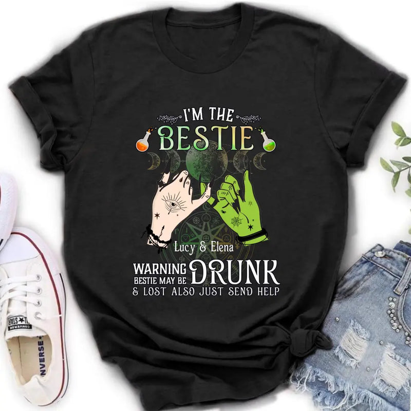 Personalized Witch Besties Shirt/Hoodie Back - Gift Idea For Halloween/Witch Lovers/Besties - I'm The Bestie