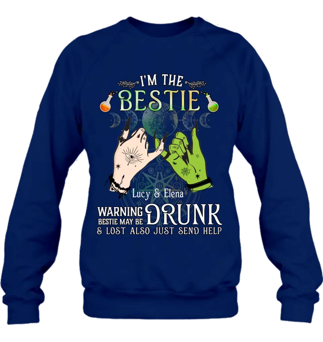 Custom Personalized Witch Besties Shirt/Hoodie Back - Gift Idea For Halloween/Witch Lovers/Besties - I'm The Bestie