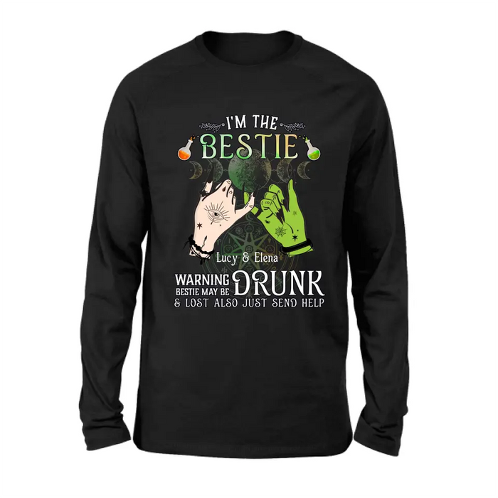 Custom Personalized Witch Besties Shirt/Hoodie Back - Gift Idea For Halloween/Witch Lovers/Besties - I'm The Bestie