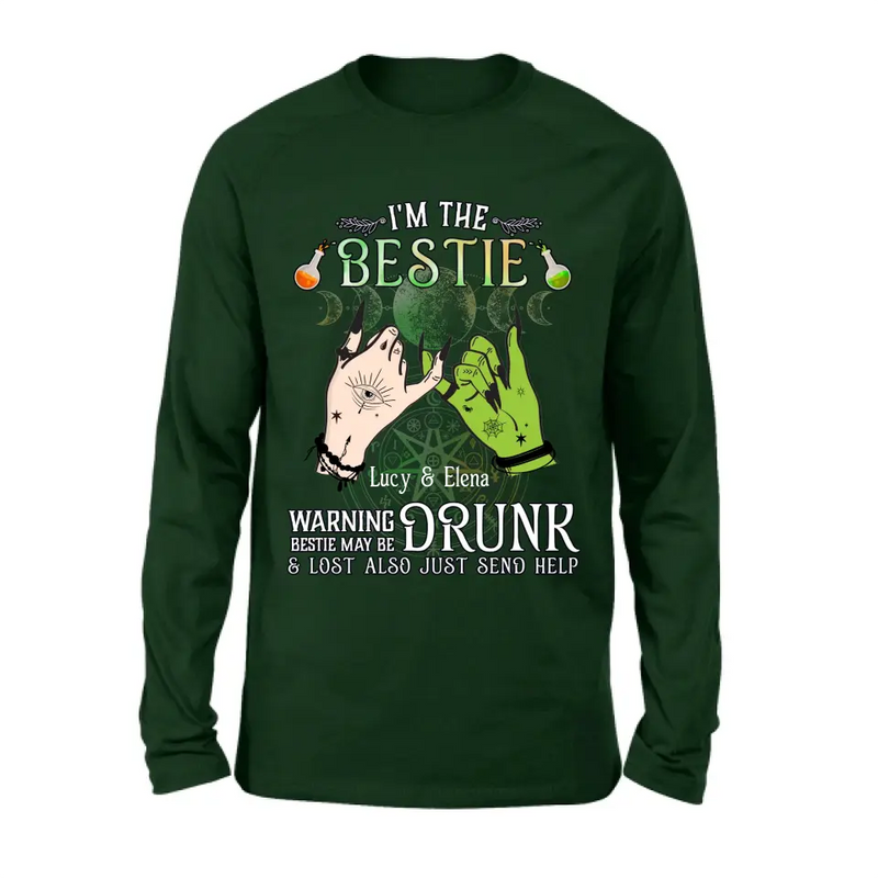 Personalized Witch Besties Shirt/Hoodie Back - Gift Idea For Halloween/Witch Lovers/Besties - I'm The Bestie