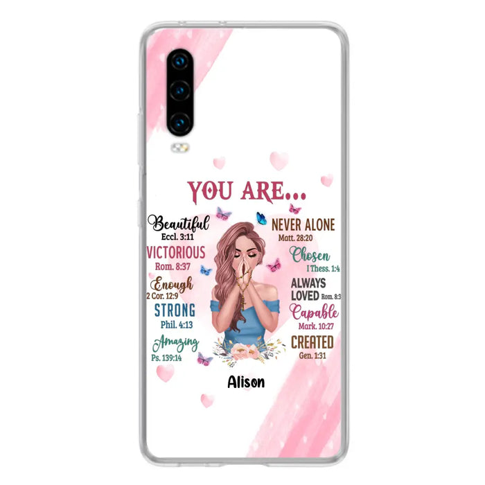 Custom Personalized Praying Girl Phone Case - Gift Idea for Girls/Friends - You Are Beautiful - Case for Xiaomi/Huawei/Oppo