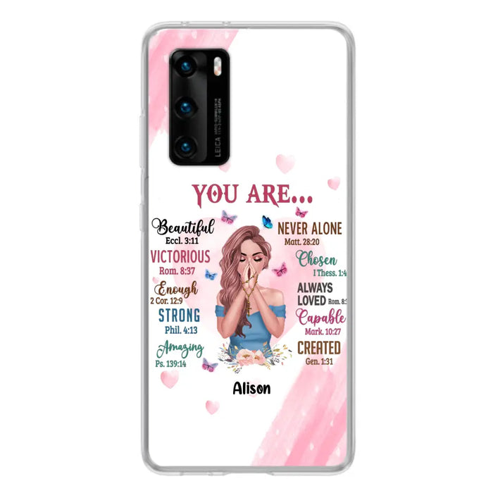 Custom Personalized Praying Girl Phone Case - Gift Idea for Girls/Friends - You Are Beautiful - Case for Xiaomi/Huawei/Oppo