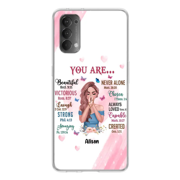 Custom Personalized Praying Girl Phone Case - Gift Idea for Girls/Friends - You Are Beautiful - Case for Xiaomi/Huawei/Oppo