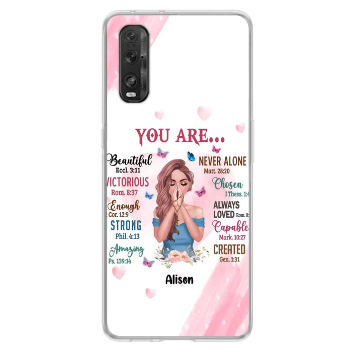 Custom Personalized Praying Girl Phone Case - Gift Idea for Girls/Friends - You Are Beautiful - Case for Xiaomi/Huawei/Oppo