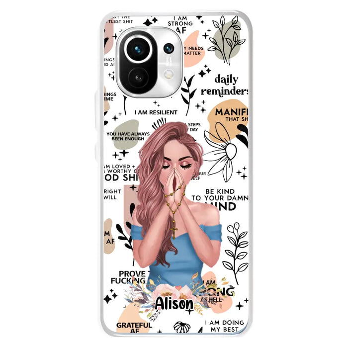 Custom Personalized Praying Girl Phone Case - Gift Idea for Girls/Friends - Case for Xiaomi/Huawei/Oppo