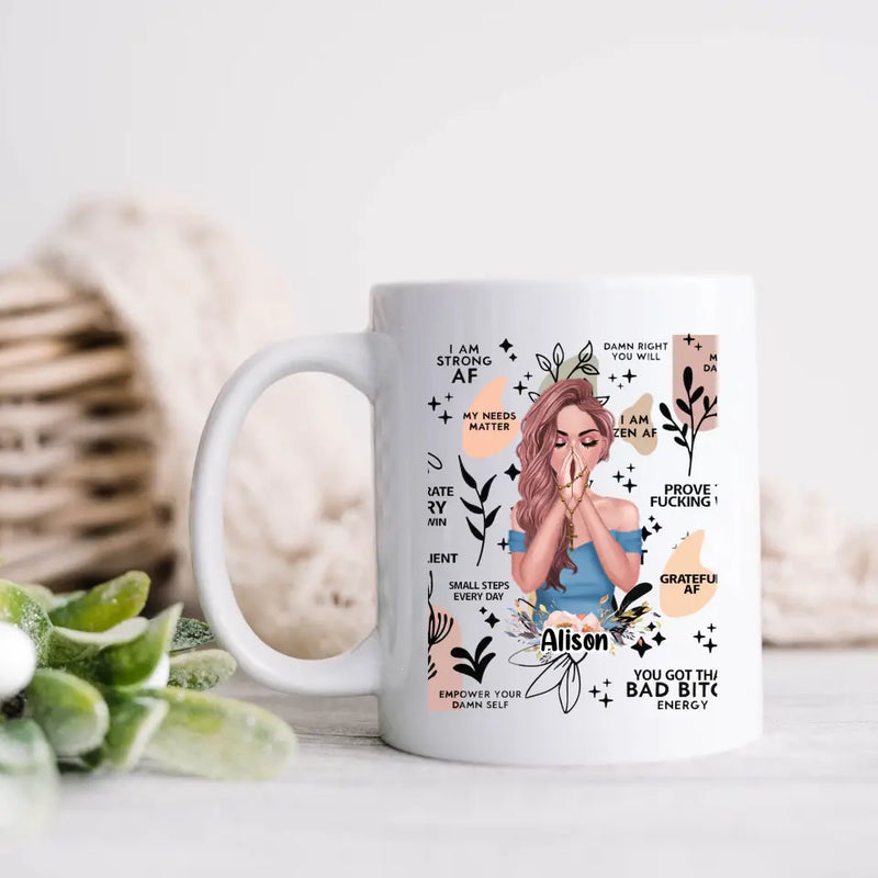 Personalized Praying Girl Coffee Mug - Gift Idea for Girls/Friends