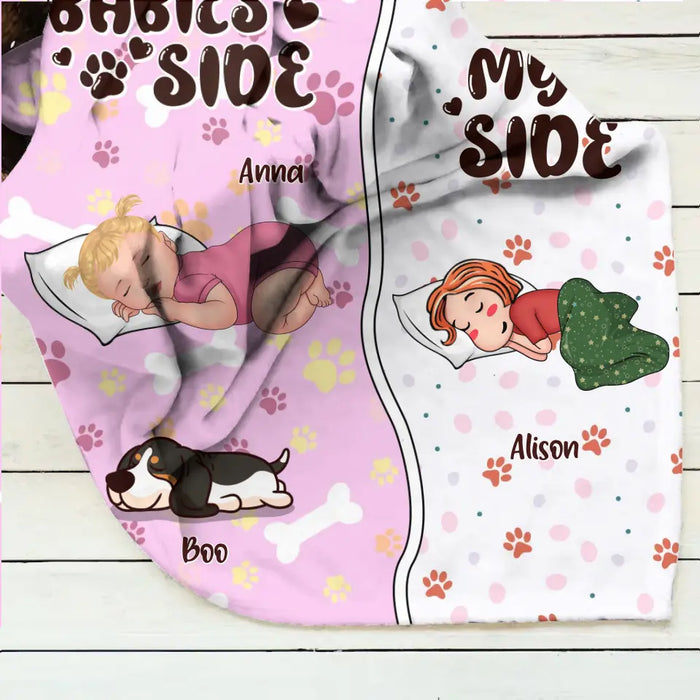 Personalized Family Fleece Throw Blanket/Quilt - Up to 3 People & 3 Pets - Gift Idea for Family