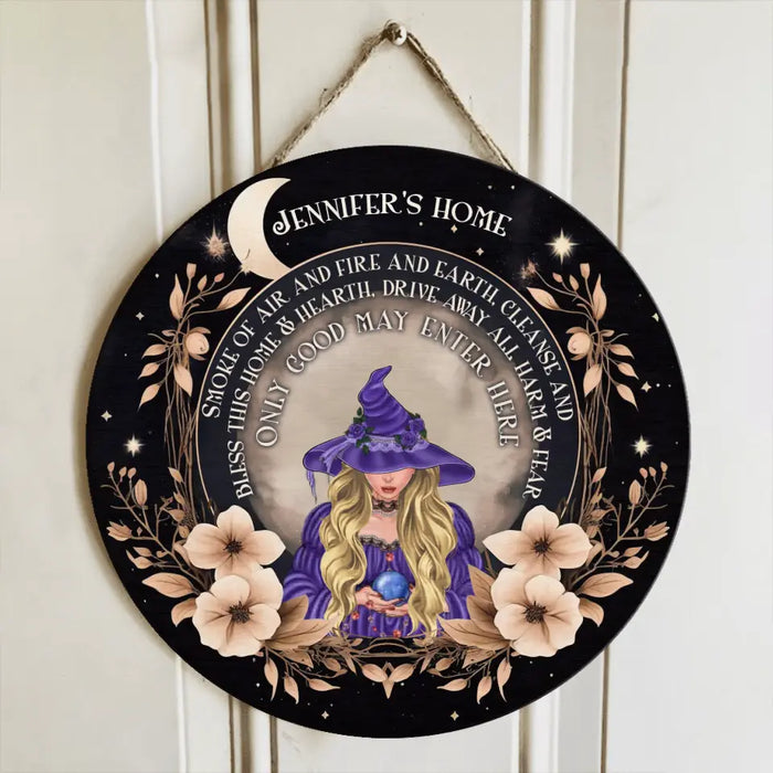 Custom Personalized Witch Wooden Sign - Gift Idea For Halloween/Wicca Decor/Pagan Decor - Only Good May Enter Here