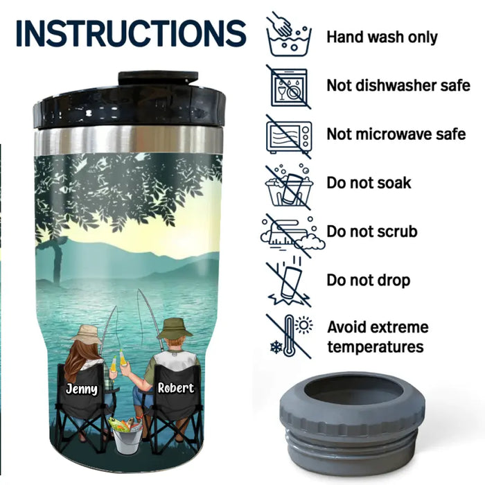 Personalized Fishing Triple 3 In 1 Can Cooler - Gift Idea For Couple/Fishing Lovers - You Are The Rod To My Reel Line To My Sinker