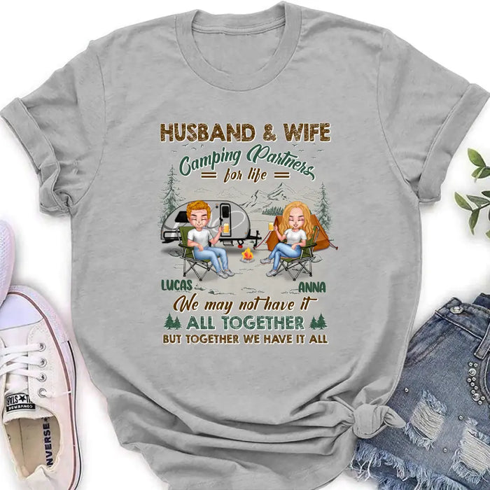 Personalized Camping Couple Shirt/Hoodie - Gift Idea For Camping Lover/Couple - Husband & Wife Camping Partners For Life We May Not Have It All Together But Together We Have It All