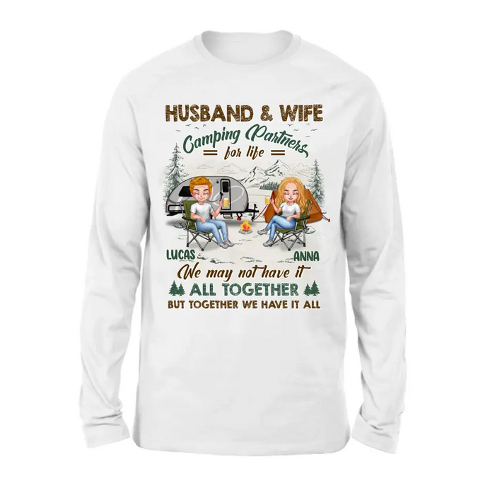 Personalized Camping Couple Shirt/Hoodie - Gift Idea For Camping Lover/Couple - Husband & Wife Camping Partners For Life We May Not Have It All Together But Together We Have It All