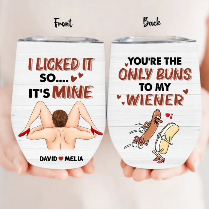 Custom Personalized Couple Tumbler - Gift Idea For Him/Her - You're The Only Buns To My Wiener