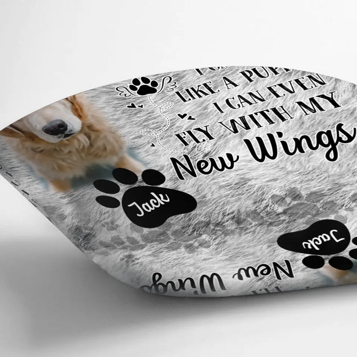 Personalized Memorial Pillow Cover - Upload Dog/ Cat Photo - Memorial Gift Idea - Don't Cry For Me Mom! I'm Ok!!
