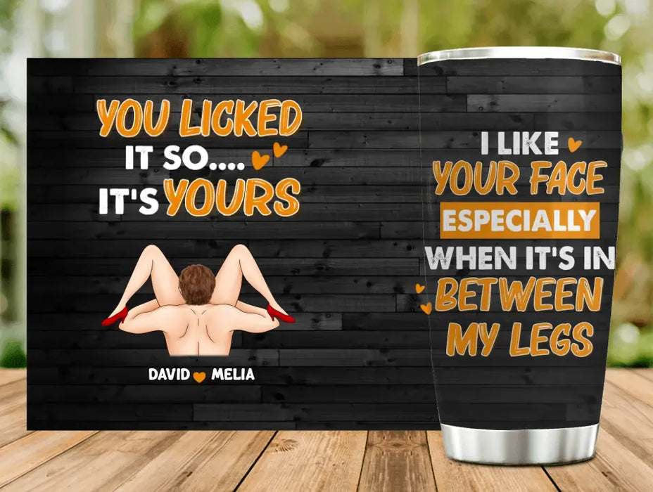 Personalized Couple Tumbler 20oz - You Licked It So ... It's Yours - Gift Idea For Couple/ For Husband/ For Him/ Anniversary