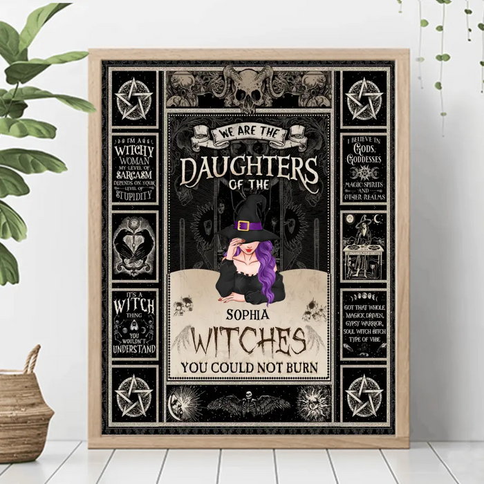 Custom Personalized Witch Poster - Upto 3 Witches - Gift Idea for Halloween - We Are The Daughters Of The Witches You Could Not Burn